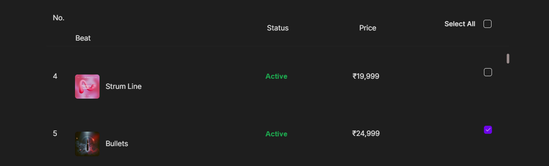 Select the expiry date and choose the beat you want to offer discount on from your catalogue