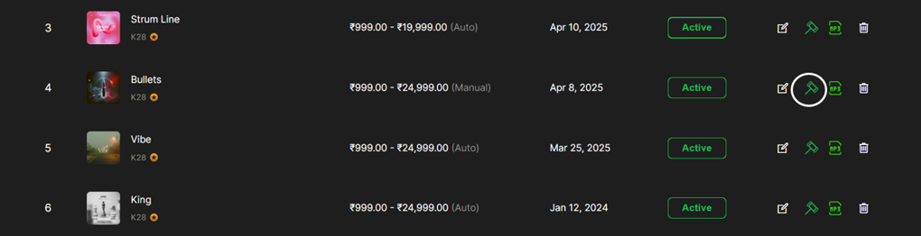 Click the icon on any exclusive beat Note: The Negotiation feature can only be enabled if the Exclusive