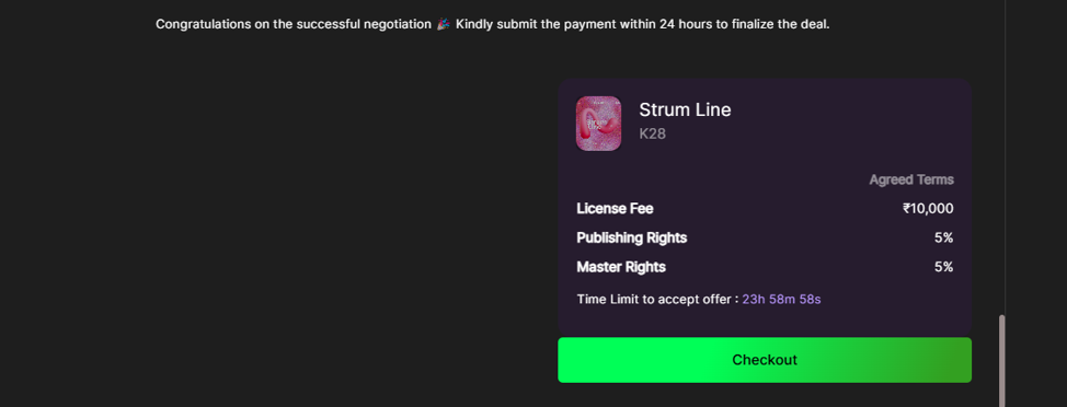 STEP 3: LOCK THE DEAL After finalizing the deal and accepting the offer from the producer, the buyer has 24