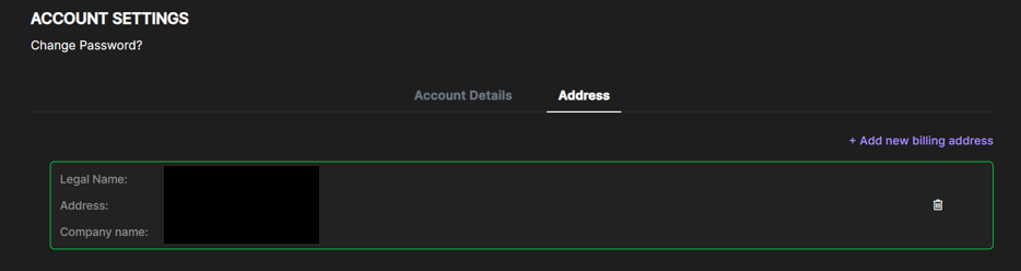 Find the “Billing Address” Section Scroll to the Billing Address area.