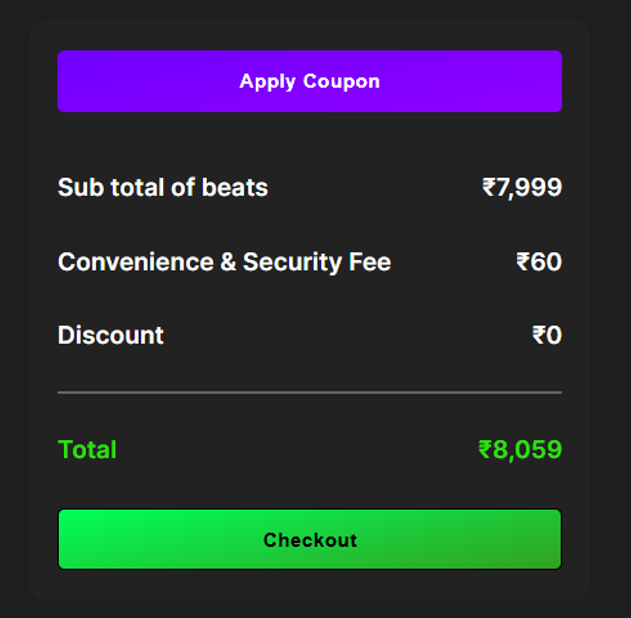 Complete Payment Just proceed to payment with the discounted total.