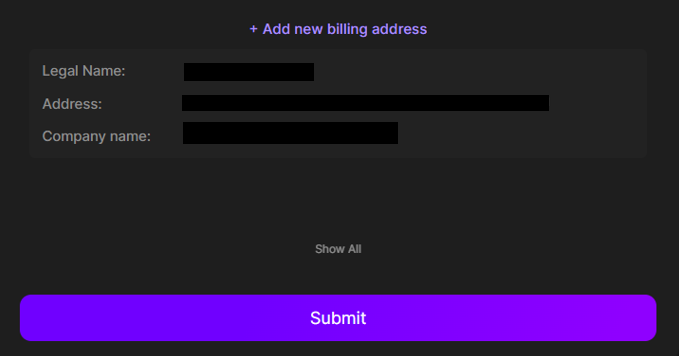 Fill in the studio handle. Click here to know more 3\. Billing Address