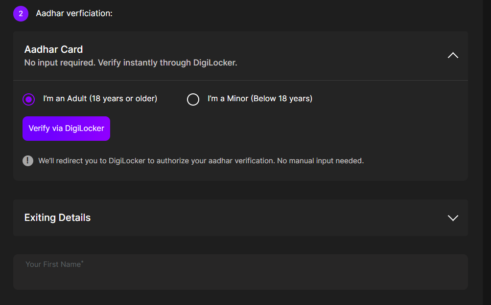 Click on Verify via DigiLocker.