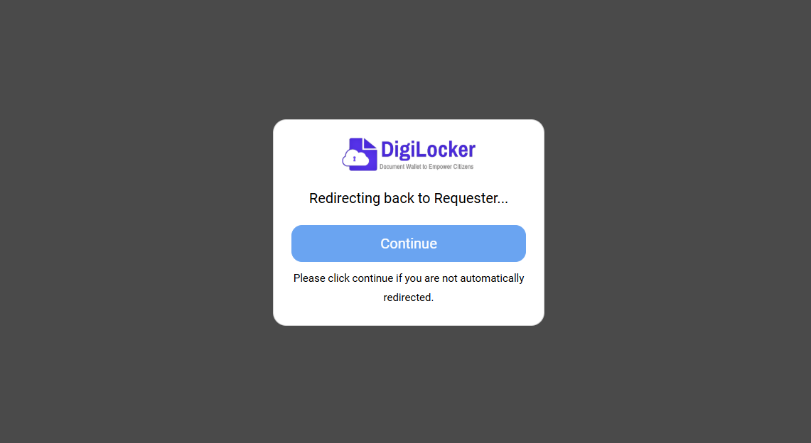 11\. You’ll see a message that says “Redirecting back to requester.”