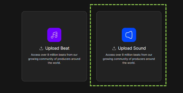 Select Upload Sound to begin adding your sound kit.